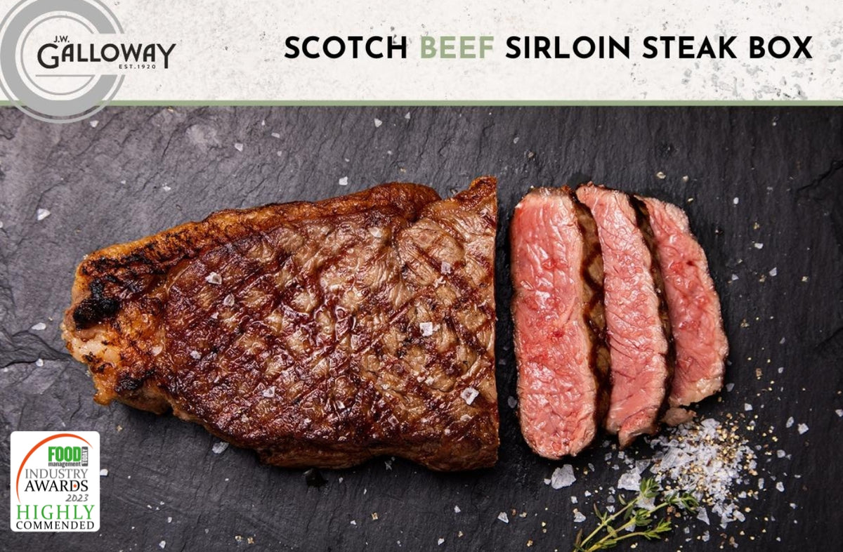 Scotch Beef Sirloin Steak Box (10x 227g) JW Galloway