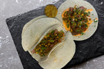 Steak tacos, Charred sweetcorn salsa, smoked paprika mayo