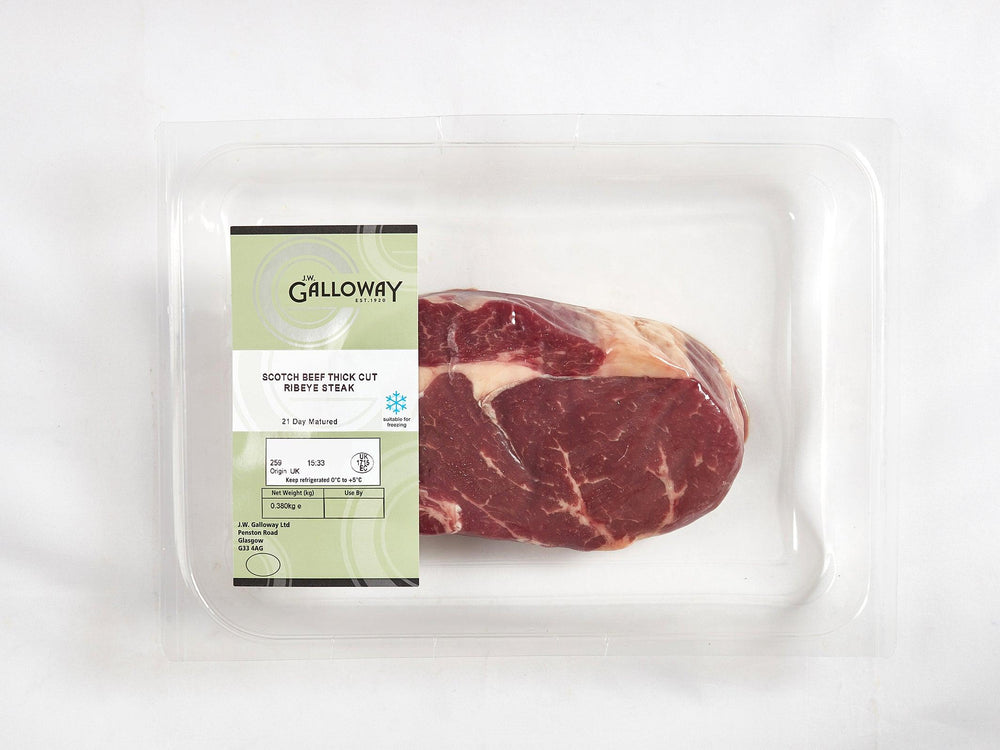 
                  
                    Load image into Gallery viewer, Scotch Beef Thick Ribeye Steak  packed
                  
                