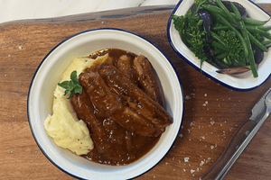 
                  
                    Load image into Gallery viewer, sausages with onion gravy cooked
                  
                