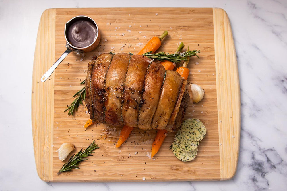 
                  
                    Load image into Gallery viewer, Scotch Boneless Leg of Lamb with wine Jus cooked
                  
                